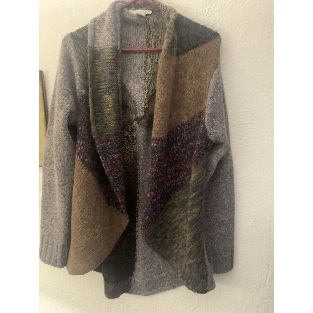 A. Giannetti Women's Wool Blend Flyaway Circle Cardigan Multicolor XL Boho Y2k